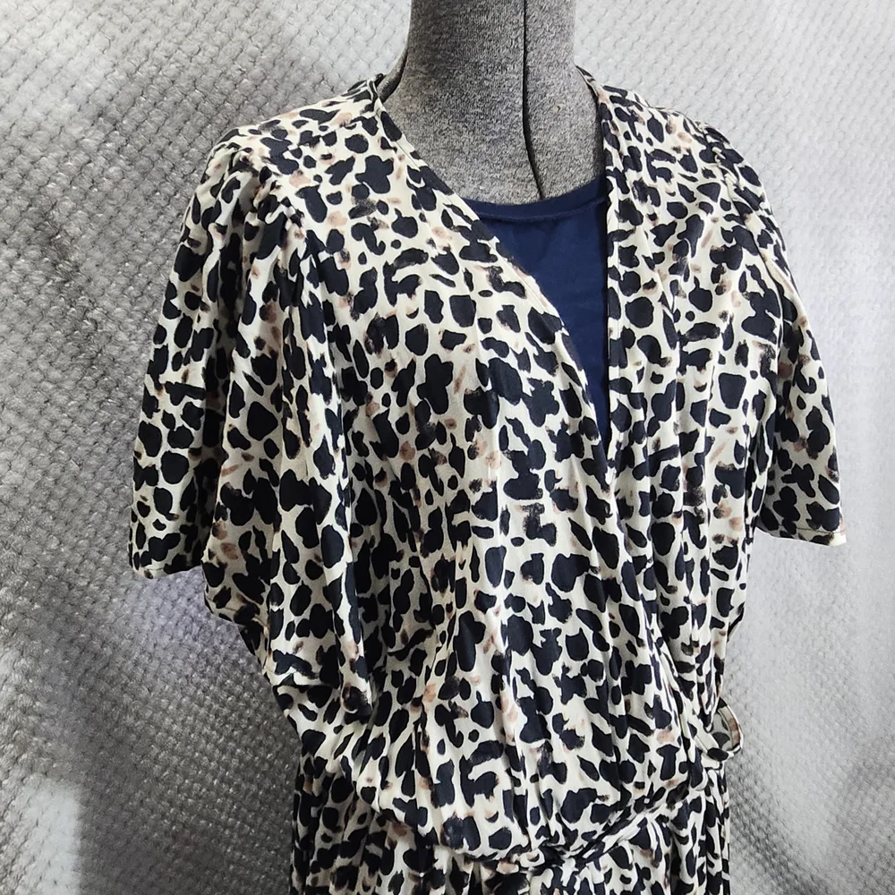 Leopard Print Wrap Dress - Picture 1 of 7